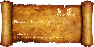 Moosz Balázs névjegykártya